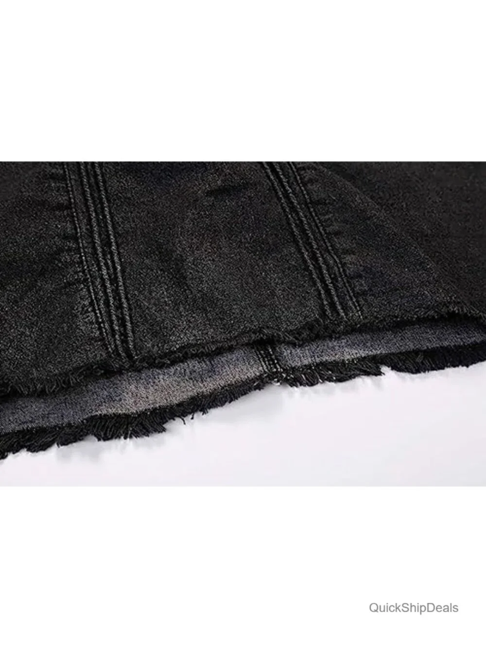 Vintage Frayed Hem A-Line Maxi Denim Skirt, High Waist Elastic, Distressed
